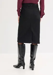 Denimskjørt med strass, bonprix