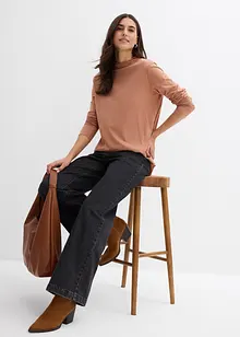 Langermet topp i bomullsmiks, bonprix