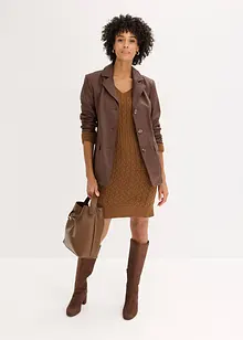 Lang blazer i imitert skinn, bonprix