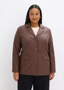 Lang blazer i imitert skinn, bonprix