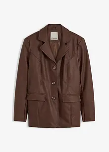 Lang blazer i imitert skinn, bonprix