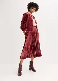 Plisséskjørt i myk fløyel, bonprix