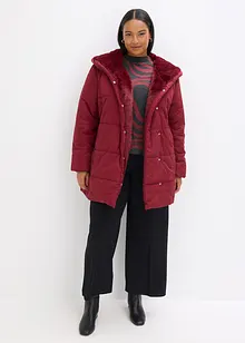 Vattert jakke med fuskepels, bonprix