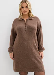 Kort strikkekjole med knappestolpe, bonprix