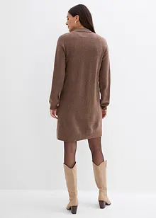 Kort strikkekjole med knappestolpe, bonprix