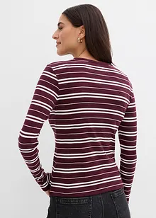 Ribbet, langermet topp av økologisk bomullsmiks, bonprix