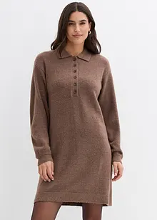 Kort strikkekjole med knappestolpe, bonprix