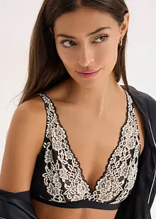 Bralette i tofarget blondemateriale, bonprix