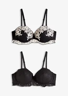 Balconette-BH i tofarget blondemateriale (2-pack), bonprix