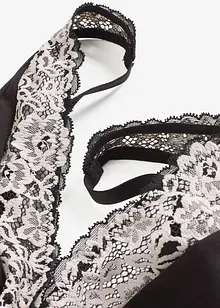 Bralette uten bøyle med økologisk bomull og blonde, bonprix