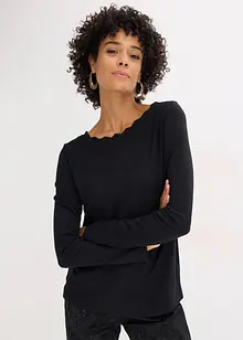 Topp i Punto di Roma-materiale med bølgekanter, bonprix