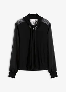 Sløyfe-topp med blonder, bonprix