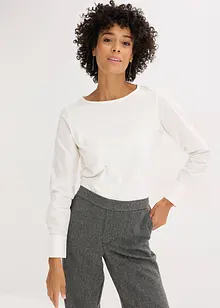 Langermet bomullstopp med ermer i poplin, bonprix