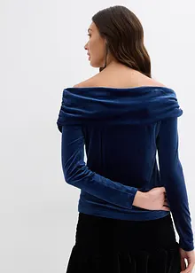 Off shoulder-topp i myk fløyel, bonprix