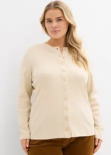 Langermet ribbet topp av 100% bomull, bonprix