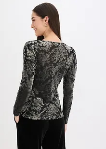 Langermet topp av Dévoré-fløyel, bonprix