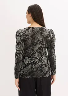 Langermet topp av Dévoré-fløyel, bonprix