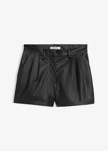 Kort shorts i imitert skinn, bonprix
