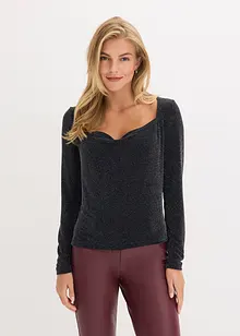 Topp med drapert utringning, bonprix