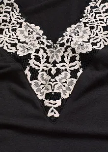 Body uten spiler i myk modal med blonder, bonprix