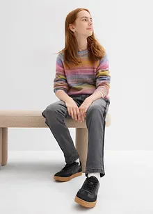 Termojeans med jerseyfôr, Mid Waist, bonprix