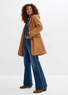 Flared-jeans High Waist med naglebesetning, bonprix