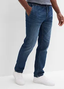 Regular Fit-pull on-jeans i lett materiale med stretch og komfortlinning, Straight, bonprix