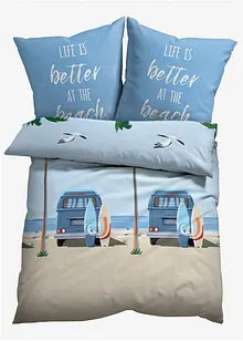 Sengesett med bil og palmer på stranden, bonprix