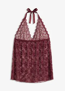 Babydoll nattkjole i halterneckmodell og blondemateriale, bonprix