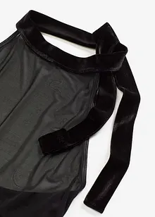 Halterneck-kjole med fløyel, bonprix