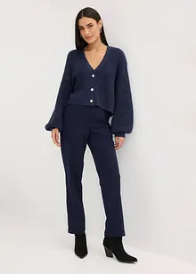 Kort strikkejakke med glittergarn og ullandel, bonprix