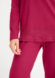 Pyjamas med diskré blonder, bonprix