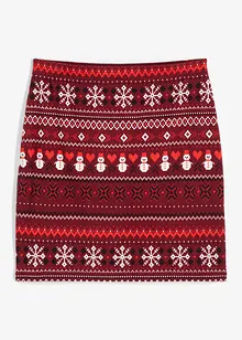 Miniskjørt i bomull- og elastanmiks med koftemønster, bonprix