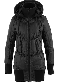 Vattert jakke med bred komfortlinning og hette, bonprix