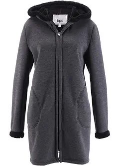 Sweatjakke med pile-pels, bonprix