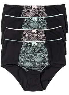 Høy truse med økologisk bomull (4-pack), bonprix