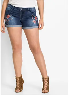 Jeans-shorts med broderi, bonprix