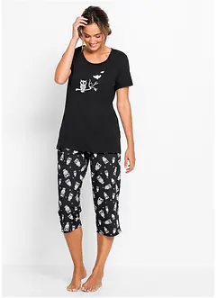 Capri-pyjamas med korte ermer, bonprix