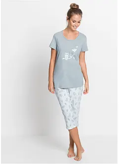 Capri pyjamas med korte ermer, bonprix