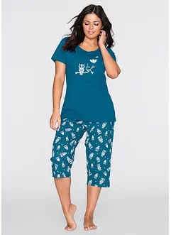 Capri pyjamas med korte ermer, bonprix