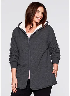 Sweatjakke med fleece, bonprix