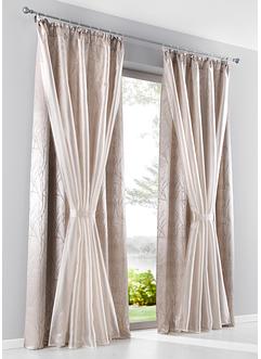Gardin i dobbelt lag med tieback (1-pack), bpc living bonprix collection