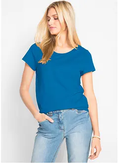 Topp med rund hals, kort arm (5-pack), bonprix