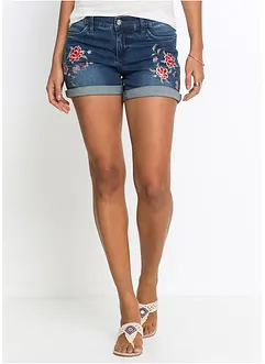 Jeans-shorts med broderi, bonprix