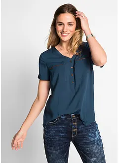 Bluse i viskose, kort arm, bonprix