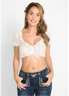 Tyrolerbluse i blondemateriale, bonprix