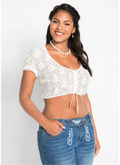 Tyrolerbluse i blondemateriale, bonprix