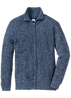 Cardigan i grov ribbestrikk med bomull, bonprix