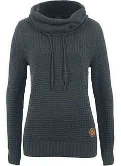 Genser med rullekrage og snøring, bonprix