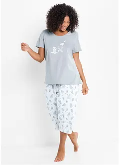 Capri pyjamas med korte ermer, bonprix